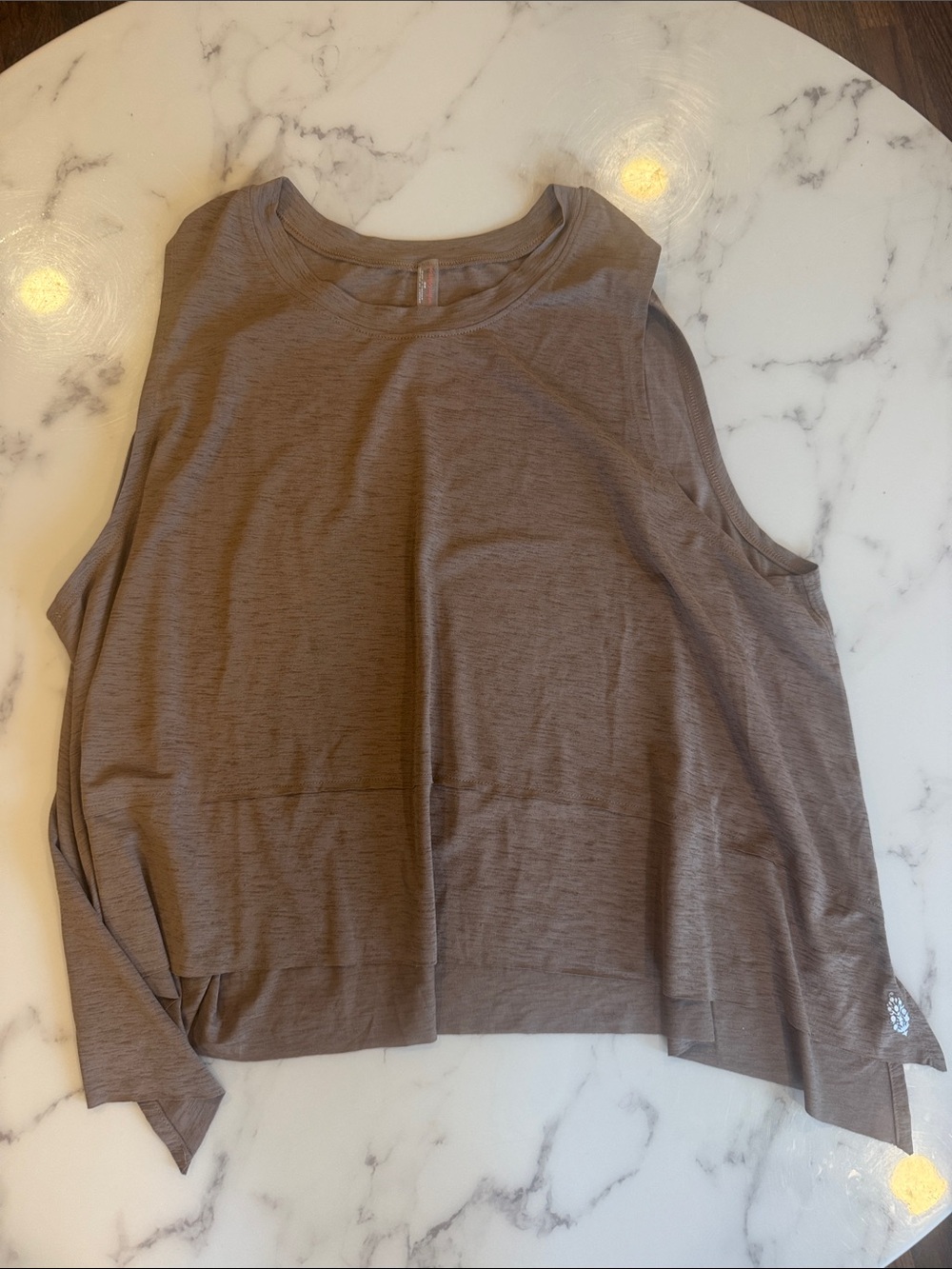 Free People Taupe Scoop Neck Sleeveless Tank